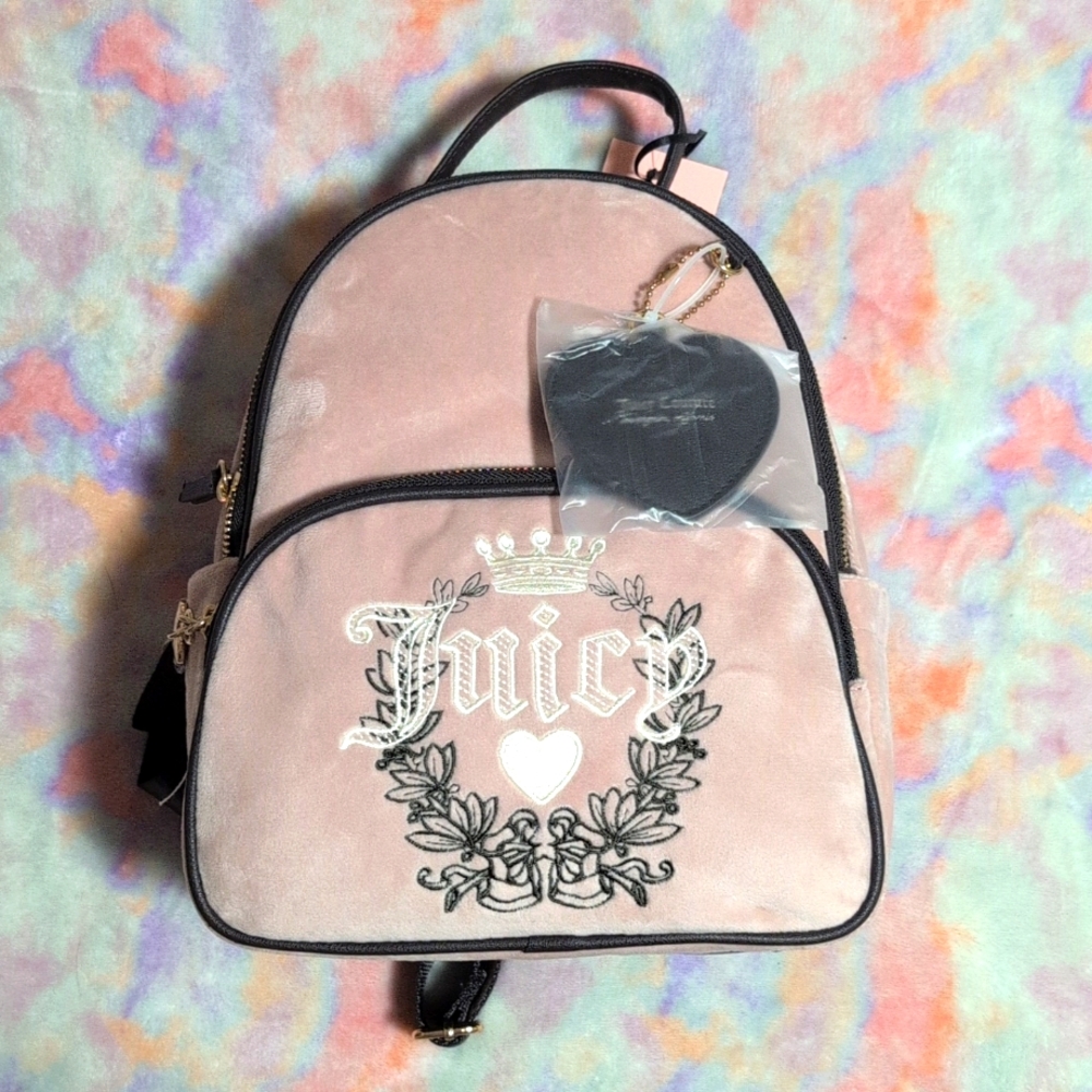Book bag by juicy. Light pink with brown leather lining